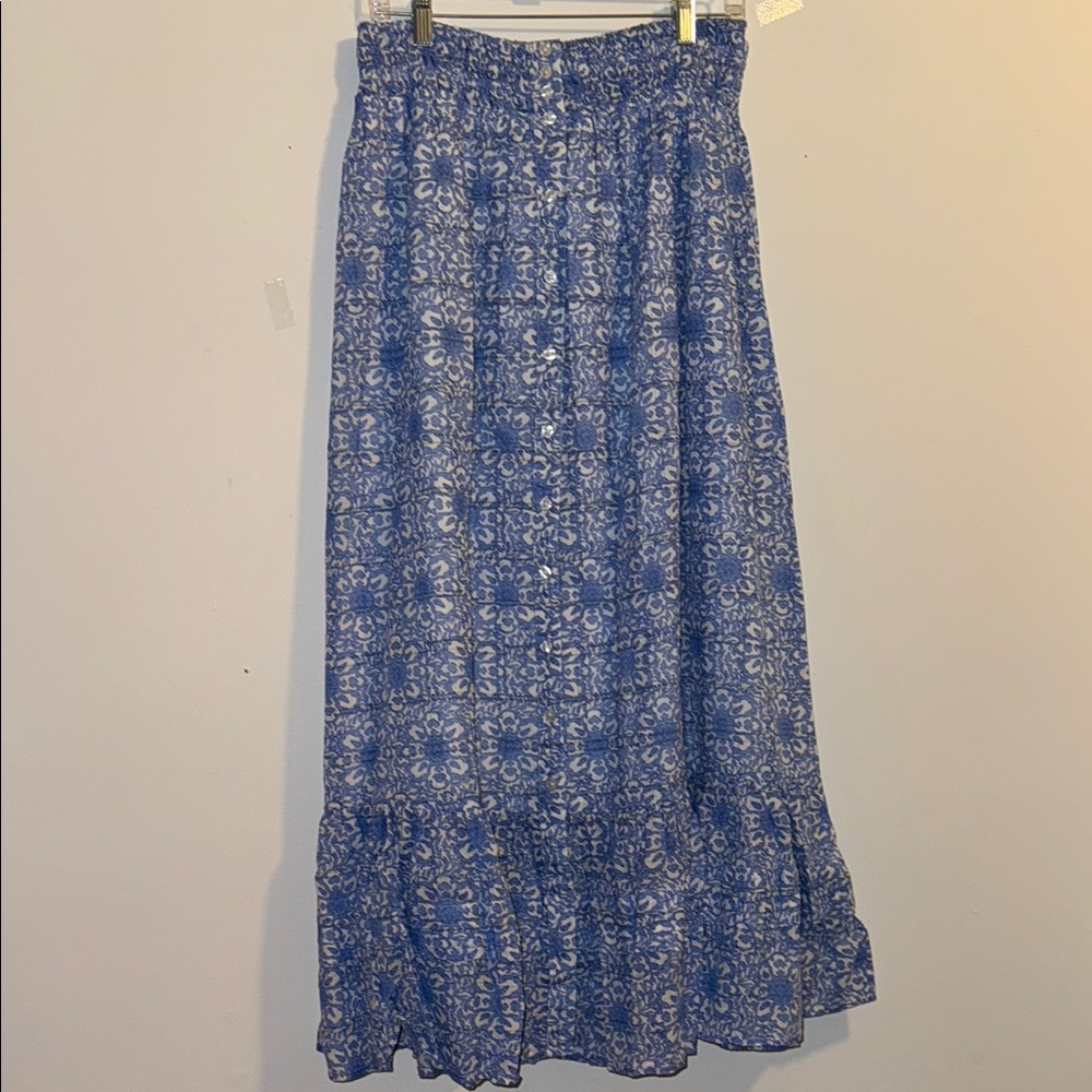 COPY-AND NOW THIS) MAXI SKIRT, SMOCKED, SIZE LARGE